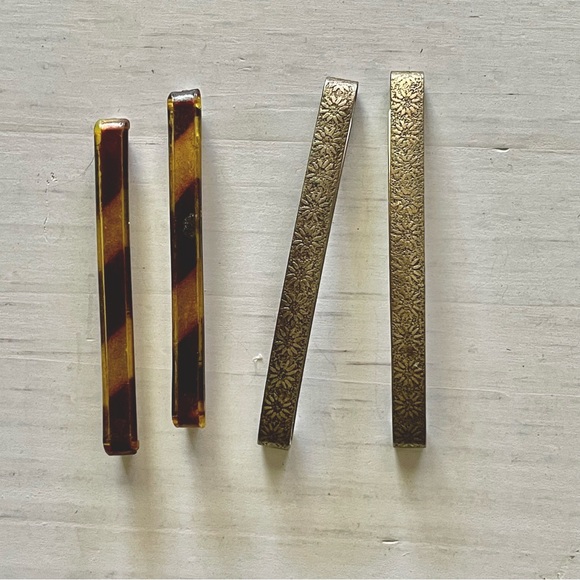 Goody vintage hair clip mock tort barrette & silver tone floral hair clip bundle - Picture 1 of 6